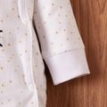Rabbit Print 3D Ear Desert Dotted Footed/footie Long-sleeve White Baby Jumpsuit White image 5