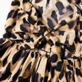 Twist Front Tie Back Leopard Series Tube Rompers for Mom ; Sling Rompers for Girl and Baby Color block