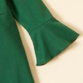 Baby / Toddler Elegant Flare-sleeve Solid Dress Green
