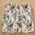 Family Look Floral Print Stitching Solid One-piece Matching Swimsuits Color block