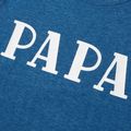 Letter Print Short Sleeve T-shirts for Dad and Me Deep Blue