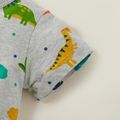 100% Cotton Dinosaur Print Short-sleeve Grey Baby Romper Grey