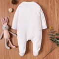 Rabbit Print 3D Ear Desert Dotted Footed/footie Long-sleeve White Baby Jumpsuit White image 2
