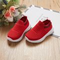 Toddler / Kid Breathable Knitted Solid Sneakers Red image 3