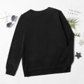 Kid Boy Reflective Graphic Print Pullover Sweatshirt Black