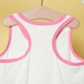 Letter Print Color Block Racerback Tank Top for Toddlers / Kids White