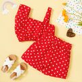 2-piece Toddler Girl Polka dots Camisole and Shorts Set Red