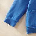 2-piece Toddler Boy Hoodies with Pocket and Colorblock Pants Set Blue image 5