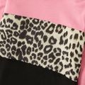 2-piece Kid Girl Leopard Hooded Sweatshirt and Pants Set Pink image 3