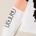 2-piece Kid Girl Butterfly Print Letter Hooded Sweatshirt and Pants Set White image 4