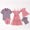 Mosaic 100% Cotton Solid and Plaid Family Matching Sets Pink