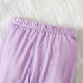100% Cotton 2pcs Stripe Short-sleeve Hooded Romper Pants Baby Set Purple