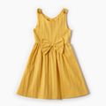 Mommy and Me 100% Cotton Front-button Side Pocket Solid Tank Dresses Yellow