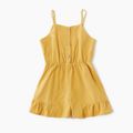 100% Cotton Front-button Solid Tank Rompers for Mommy-girl-baby Ginger