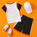 Trendy Kid Boy 2-piece Sporty Baseball Print Shorts Suits White
