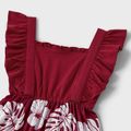 Mosaic Floral Print Family Matching Claret-red Sets Red
