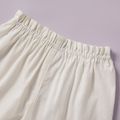 Kid Girl Elasticized Solid Casual Shorts White