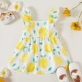 1pc Baby Girl Plaid&Lemon&Fruit Sweet Dress White image 3
