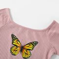 Butterfly Pattern Matching Pink Mini Dresses Pink