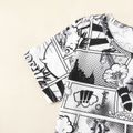 Criança Menino Graffiti desenhado à mão Manga curta T-shirts Branco image 4