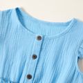 menina bonita criança vibração de manga sólida camisa / blusa Azul Claro image 3