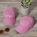 Family Matching Letter Print Baseball Caps Pink image 5