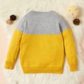 Baby / Toddler Bear Print Color contrast Long-sleeve Sweater Yellow