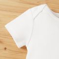 100% Cotton Baby Boy/Girl Letter Print White Short-sleeve Romper White