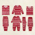 Traditional Christmas Print Family Matching Pajamas Sets（Flame resistant） Red image 2