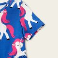 3-piece Unicorn Allover Striped Print Solid Dresses Multi-color
