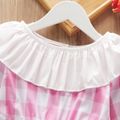 Toddler Girl Flounce Long-sleeve Plaid Jumpsuit Pink