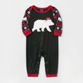 Mosaic Family Matching Bear Christmas Pajamas Sets (Flame Resistant) Black
