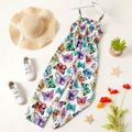 Trendy Kid Girl Butterfly Print Ruffled Tank Jumpsuits Multi-color image 1