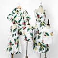 Mosaic Floral and Leaf Print Family Matching  Sets Green/White