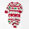Mosaic Family Matching Christmas Deer Pajamas Set for Dad - Mom - Kids - Baby (Flame Resistant) Red/White