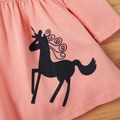 2-piece Baby / Toddler Girl Adorable Unicorn Print Top and Three-quarter Pants Set Pink