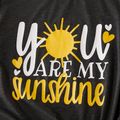 "YOU ARE MY SUNSHINE" Letter Print Tops for Mom and Me Grey