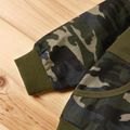 2-piece Baby / Toddler Boy Camouflage Letter Print Hoodie and Sporty Harem Pants Set Green