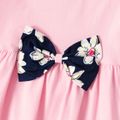 2-piece Kid Girl Bowknot Ruffled Long-sleeves Tee and Flower Allover Print  Pants Pink image 4