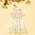 Toddler Girl Floral Butterfly Print Dress Pale Yellow