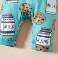 1pc Baby Boy & Girl Cookie Milk Print Pants Overalls Blue image 3