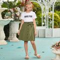 Beautiful Kid Girl Letter Print 2-Piece Skirt Set White