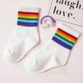 Baby / Toddler / Kid Rainbow Knitted Socks White image 4