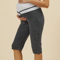 Maternity casual Color Block Print Regular type Casual pants Dark Grey