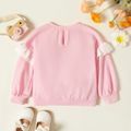 Toddler Girl Letter Print Flounce Patchwork Casual Pullover Sweatshirt Pink