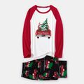 Family Matching Red Car Carrying Christmas Tree Pajamas Sets (Flame resistant) Red/White