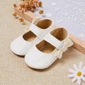 Baby / Toddler Solid Bowknot Velcro Closure Prewalker Shoes White