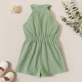 Toddler Girl  Comfortable Solid Sleeveless Jumpsuits Green image 4