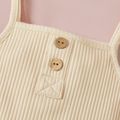 2pcs Solid Color Ribbed Fabric Baby Sling Set Beige