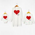 Mosaic Bestie Heart Pattern Matching Sweatshirts Mini Dresses White